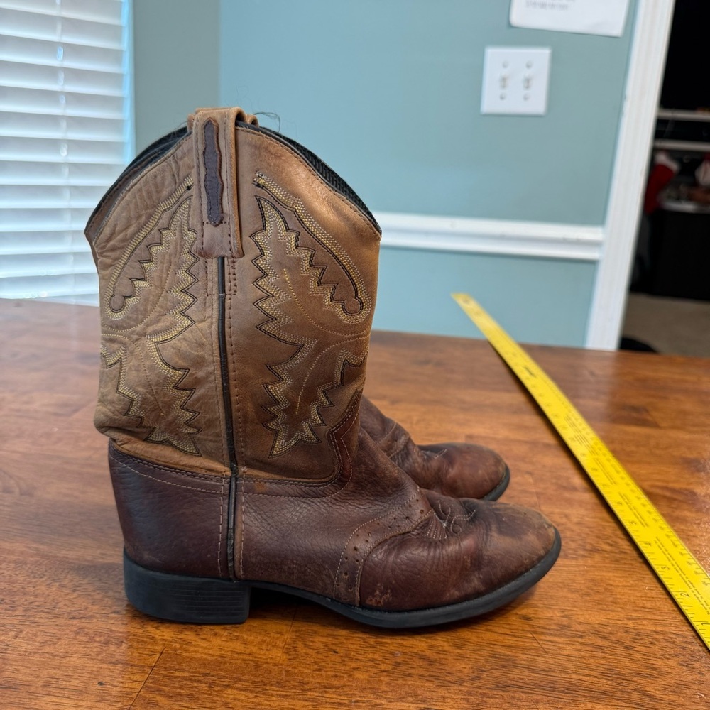 Kids Old West Brown Cowboy Boots size 3